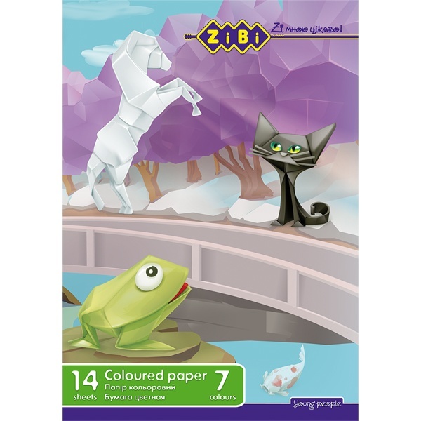 /Папір кольоровий, А4, 14 аркушів, / 7 кольорів,/ KIDS Line