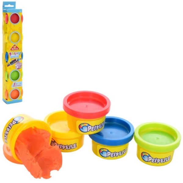 Тісто для ліплення 3215 5 кольорів (баноч. з кришками), аром., кор., 29-5,5-3,5 см. 