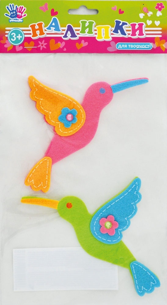 Наклейки для творчества "Синички" войлок, в уп.2шт.