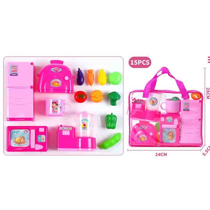 Побутова техніка RM22-23 холодильник, тостер, мікроволновка, продукти, 15 предм., сумка, 24-18-5,5см