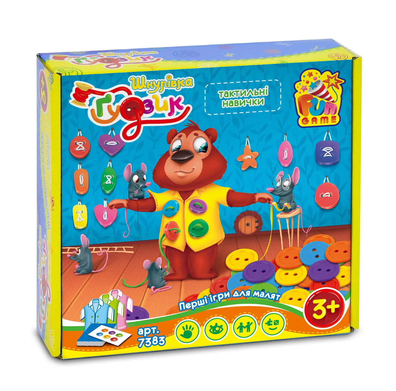 Настільна гра "Шнурівка і Ґудзик" 7383 (12) "4FUN Game Club", у коробці