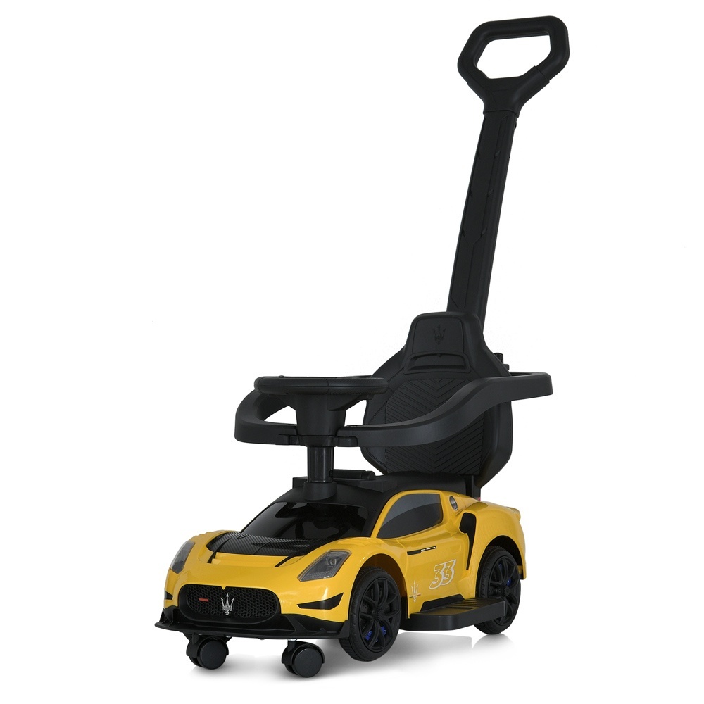 Каталка-толокар M 5106-6 2в1 (батьків. ручка), підставка для ніг, захист від падіння, муз., жовтий.