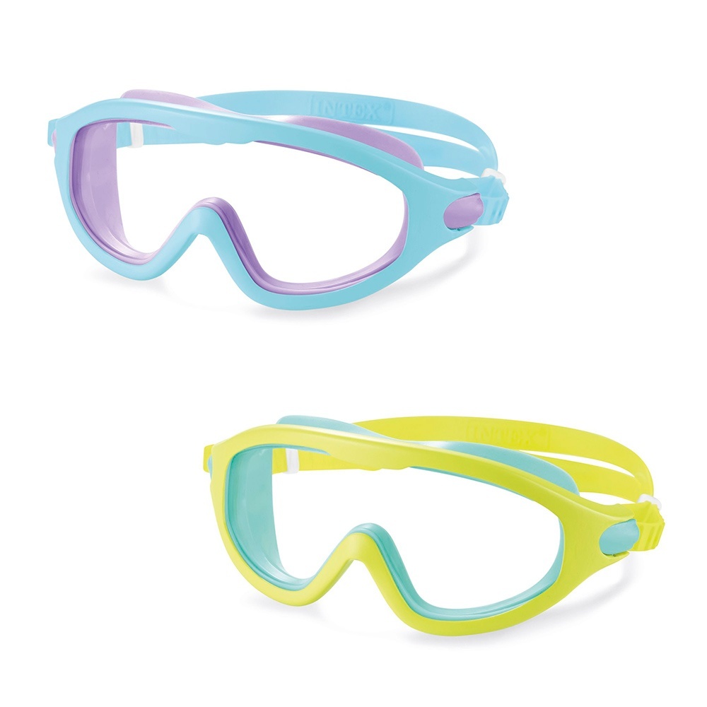 Маска для плавання 55985 (12шт) лінзи - полікарбонат, регульований ремінець, вік 3-8 років, 2 кольори,