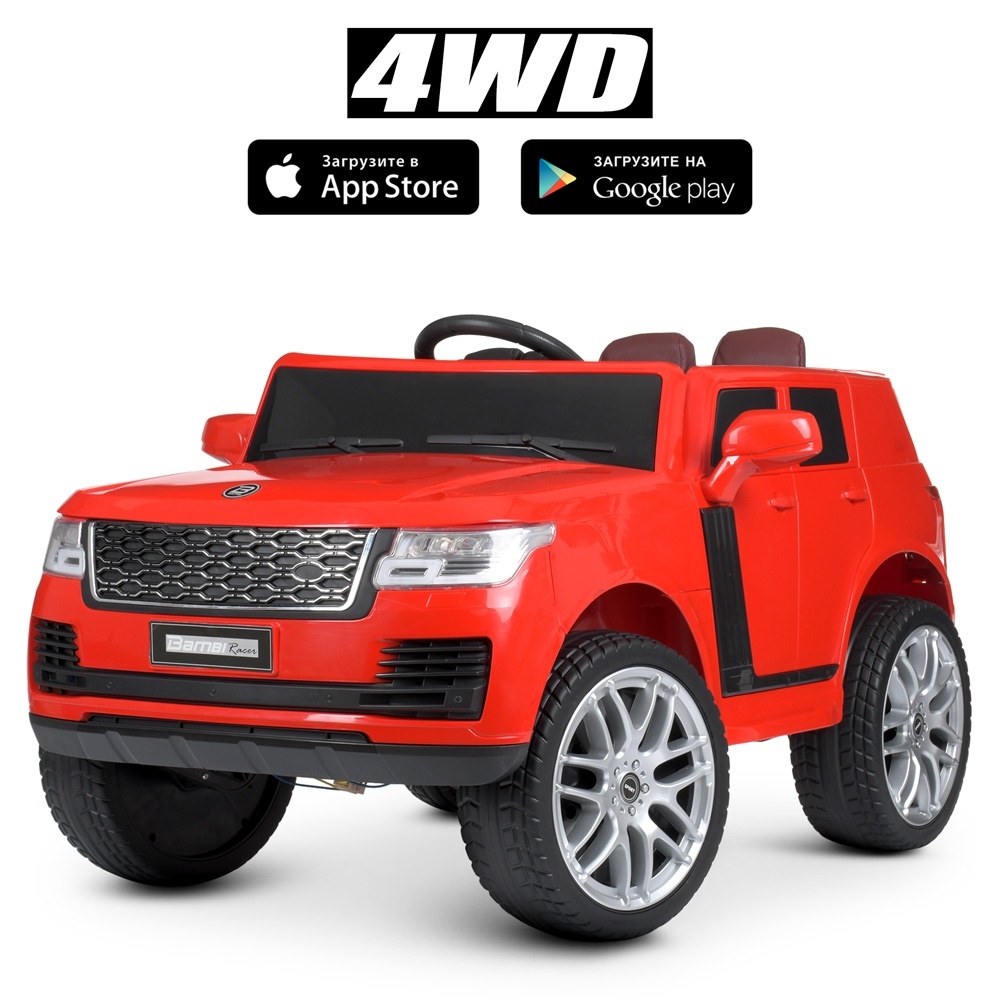 Джип M 4836EBLR-3 радіокер.2,4G, 1акум.12V7AH, 4 мот.25W, USB, EVA, шкір.сид., світло, муз.,червоний