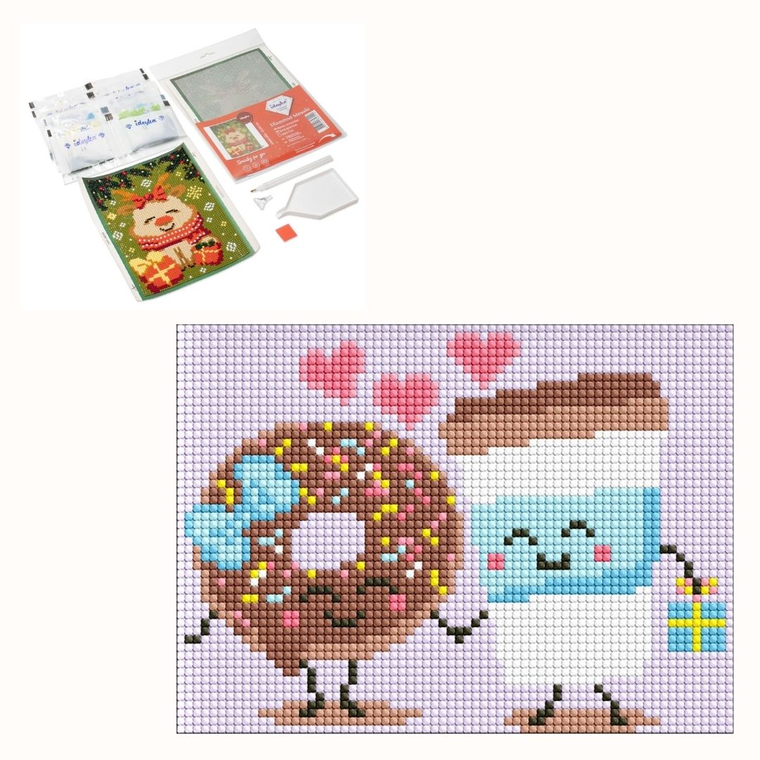 Набір з алмазною мозаїкою без підрамника для дітей «Солодка пара» 15х20см