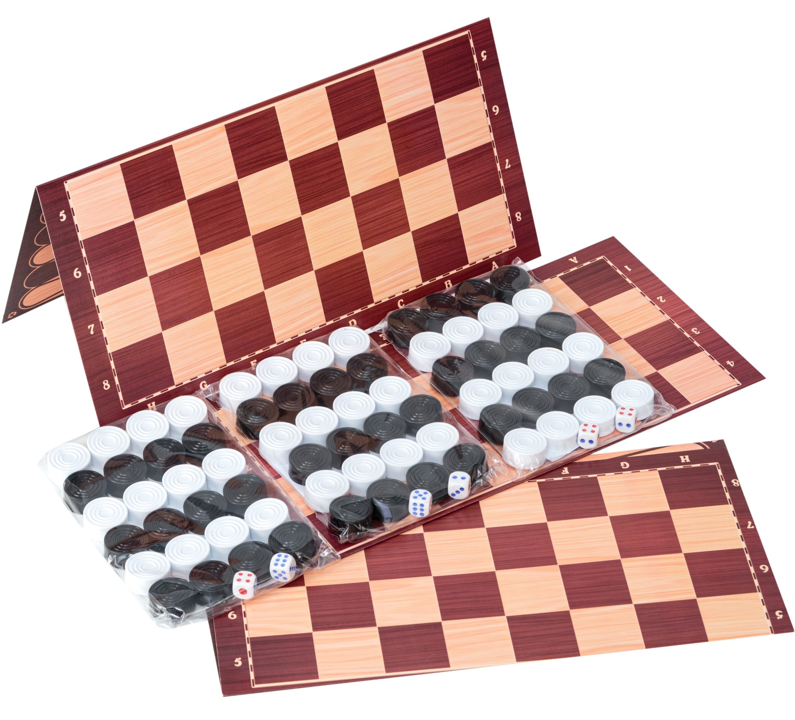 Шашки + нарди (3 набори шашок) (32*16*2см) 034 Бамсік 