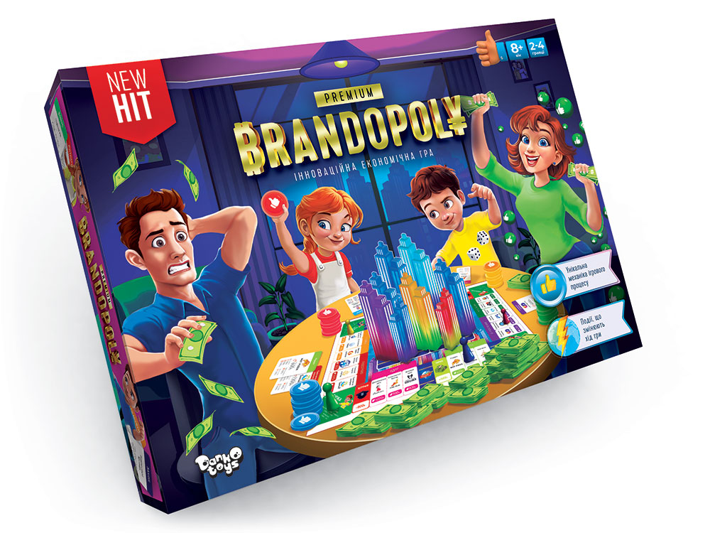 Настільна економічна розважальна гра "Брендополія Premium" укр