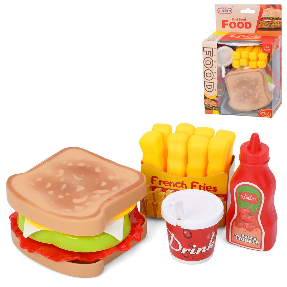 Продукти 623-521 фаст-фуд, сендвіч, картопля, стакан, соус, в кор-ці, 11,5-17,5-6см