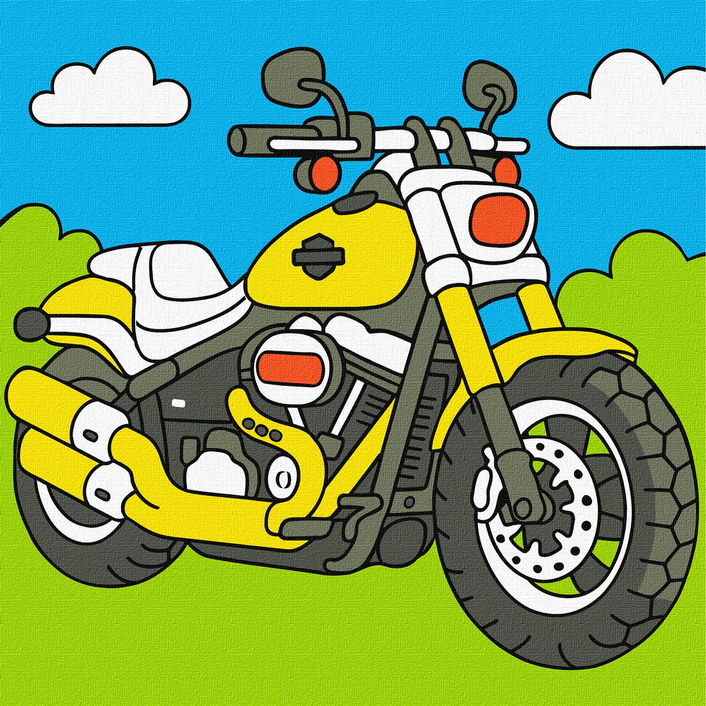 Набір для розпису по номерах для дітей "Мрія маленького байкера" 25х25см