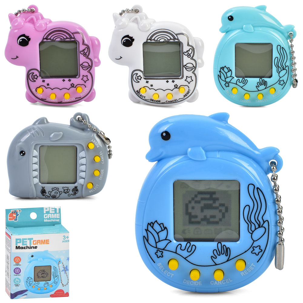 Гра 158A-41-42-43 тамагочі, ч/б екран, 3 види/мікс кольрів, муз., бат. (табл.), кор., 5,5-8,5-2 см.