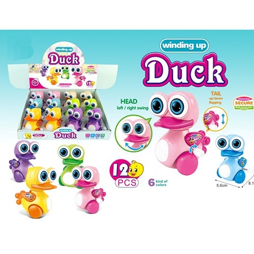 Заводна іграшка 6630 качечка, їздить, рухомі дет., 12шт. (6кольорів) в диспл., 29-22-9см.