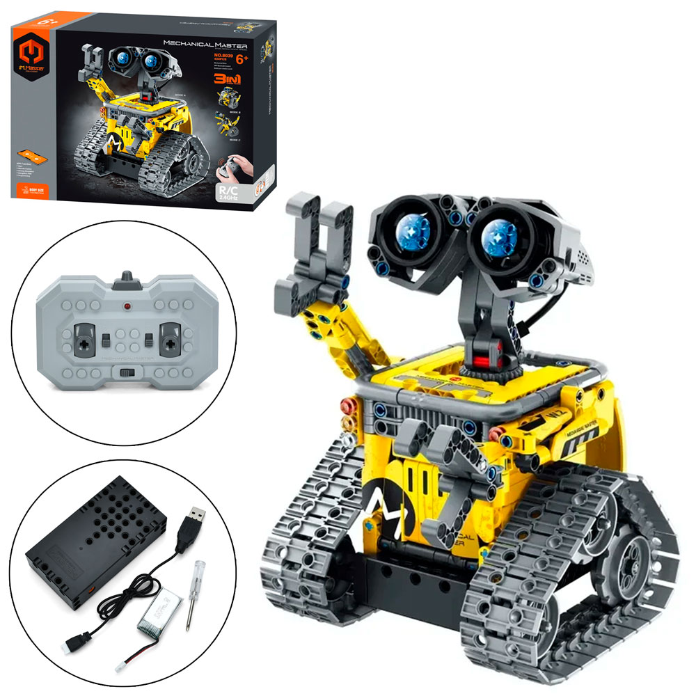 Конструктор 8039 радіок2,4G, 3в1(робот, динозавр),17,2-15-20,7см, акум, USBзаряд., APP,434дет,в кор.