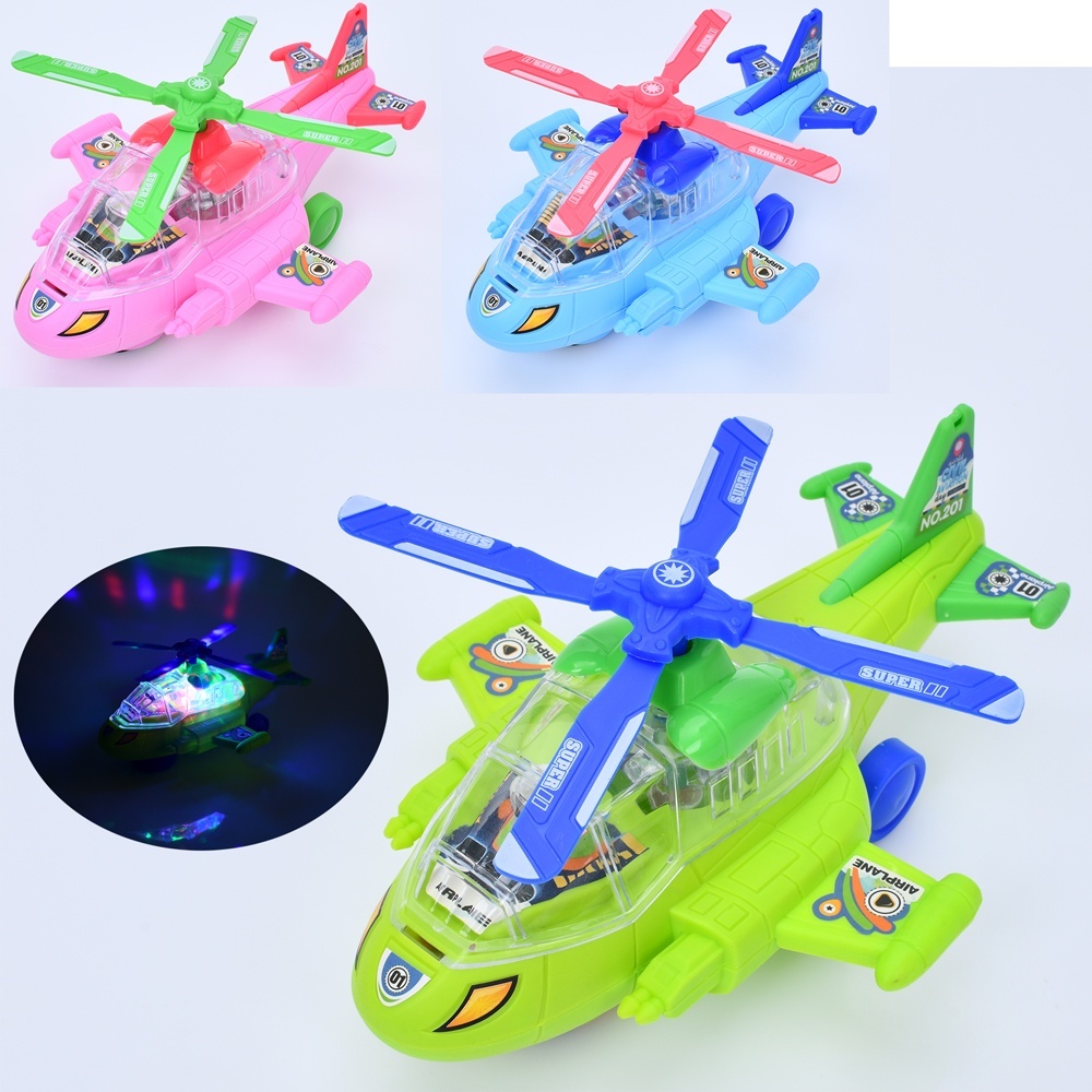 Гелікоптер XD-1C їздить, каталка на шнурі, мікс кольорів, муз., світло, бат., кул., 14-21,5-10 см. 