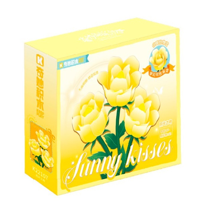 Конструктор K22107 квіти, троянди (жовті), 93 дет., кор., 22,5-18-6 см.