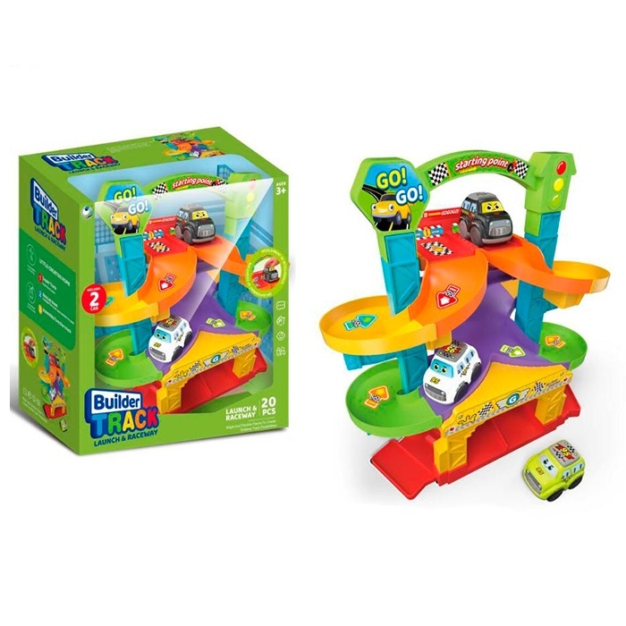 Гараж 099-7 3 поверхи, трек, машинка 2шт., 19дет., мікс видів, кор., 41-45-10 см.