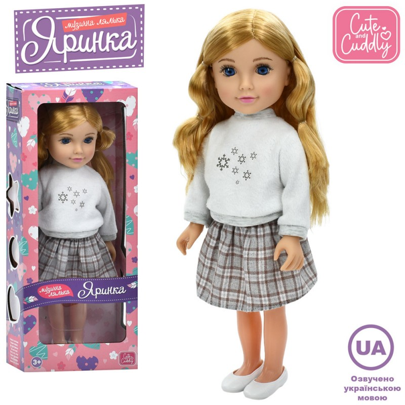 Лялька M 6188 I UA  Яринка, 4 пісні, муз. (укр.), бат. (табл.), кор., 20-48-10 см.