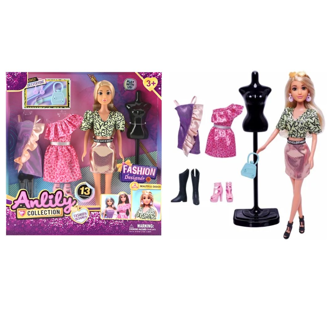 Лялька 616908 лялька з вбранням, 29см, плаття, манекен, взуття, аксесуари, кор., 30-32-5см