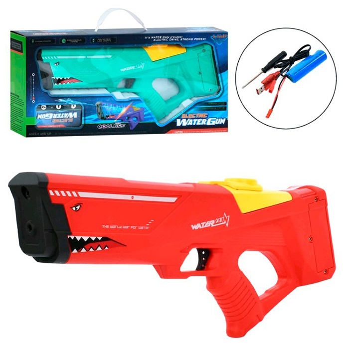 Водяний автомат T-01 бластер-акула, акум., USB, 2 кольори, кор., 46,5-21-7,5 см.