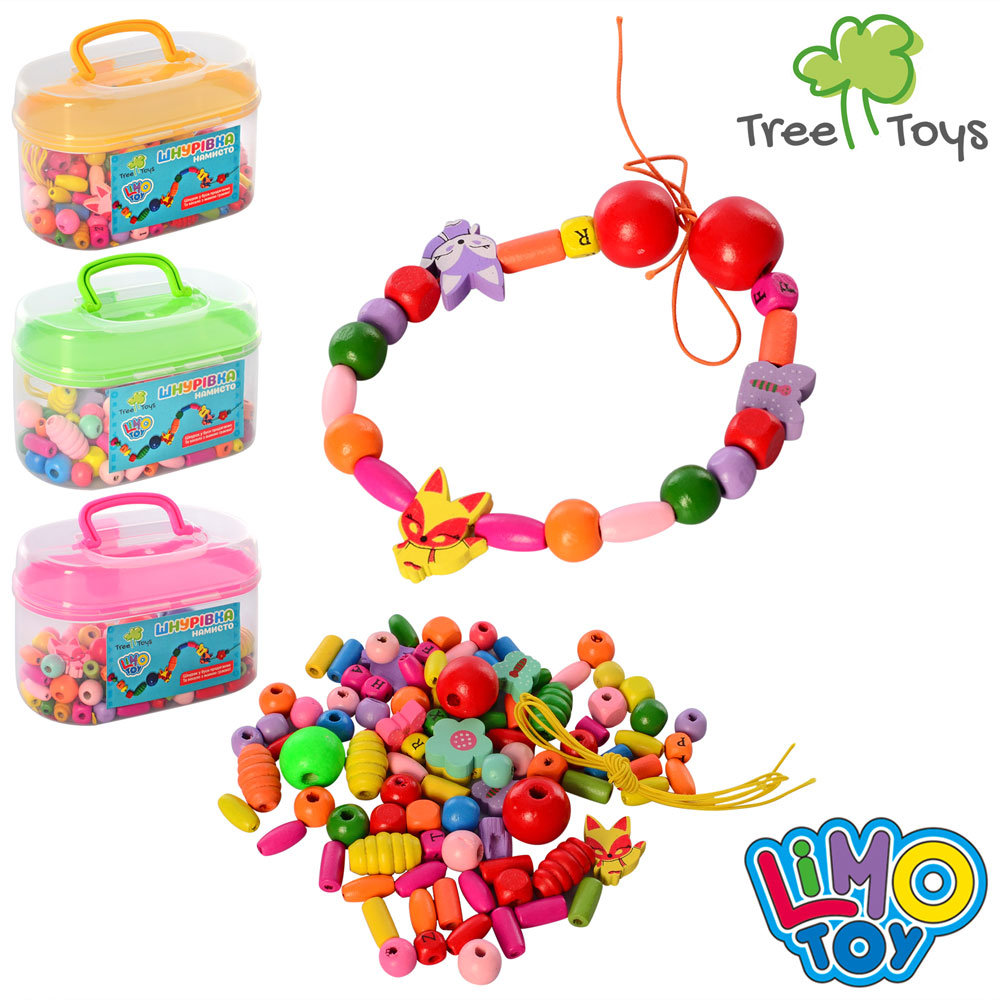 Дерев'яна іграшка Шнурівка MD 2200 3 кольори, валіза, 12-7,5-7 см.