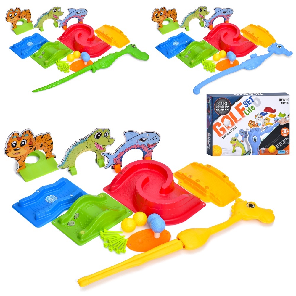 Гольф MR 1420 ключка(морськ.коник),м'ячі4шт.,ворота-тварини3шт.,30дет.,мікс видів,кор.,38-27,5-7,5см
