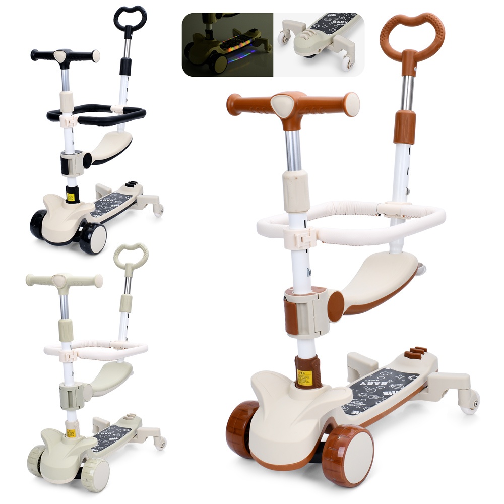 Самокат JR 3-096 5в1 (біговел),метал+пл,висота керма(77-69см),3колеса,2пер.(110-40мм),муз.,ПУсвітло,