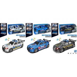 Машина JS167C-7D-7E інерція, поліція, 19,5см, :20, звук,світло,гумові колеса,3 види,бат.