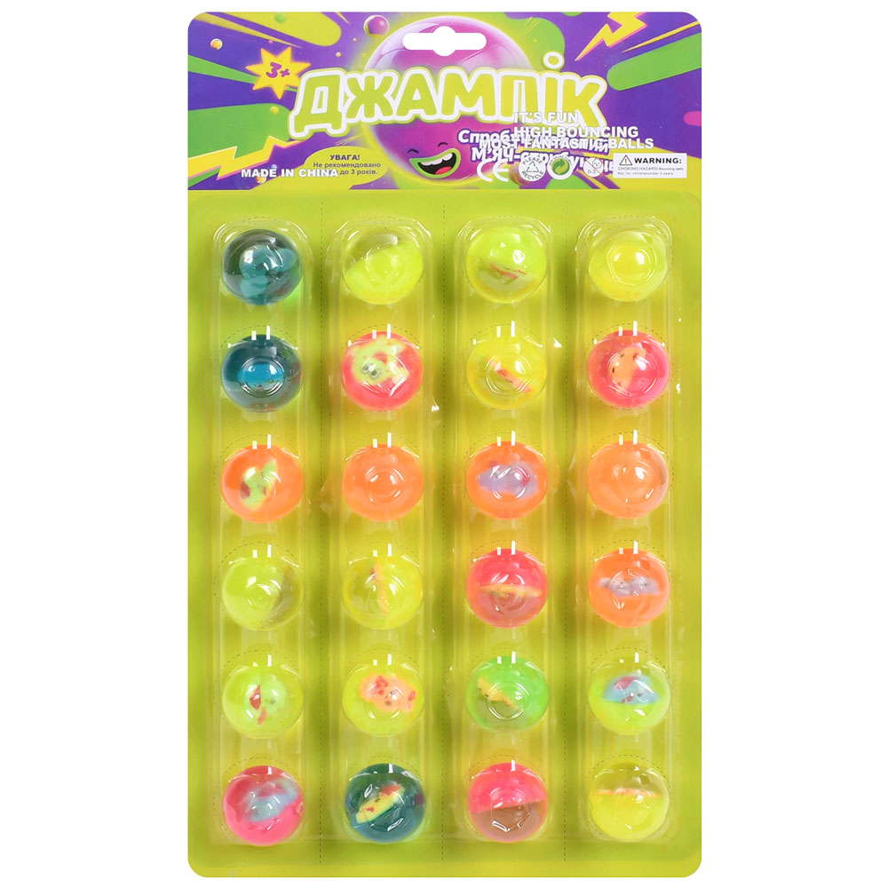 Стрибуни MS 0059-2 ,2см, каучук, набір 24шт, мікс кольорів, фігурка, на листі, 19-33,5-3,5см