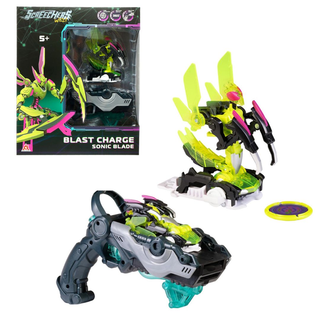 Ігровий набір SCREECHERS WILD! S5 L1 V2 - СОНІК БЛЕЙД (запускач-бластер, машинка-трансформер)