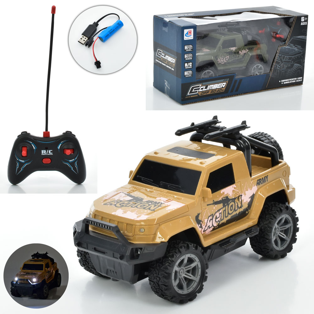 Джип 7032-2 радіокер., акум., 2 кольори, USB, світло, кор., 30-12,5-15 см.