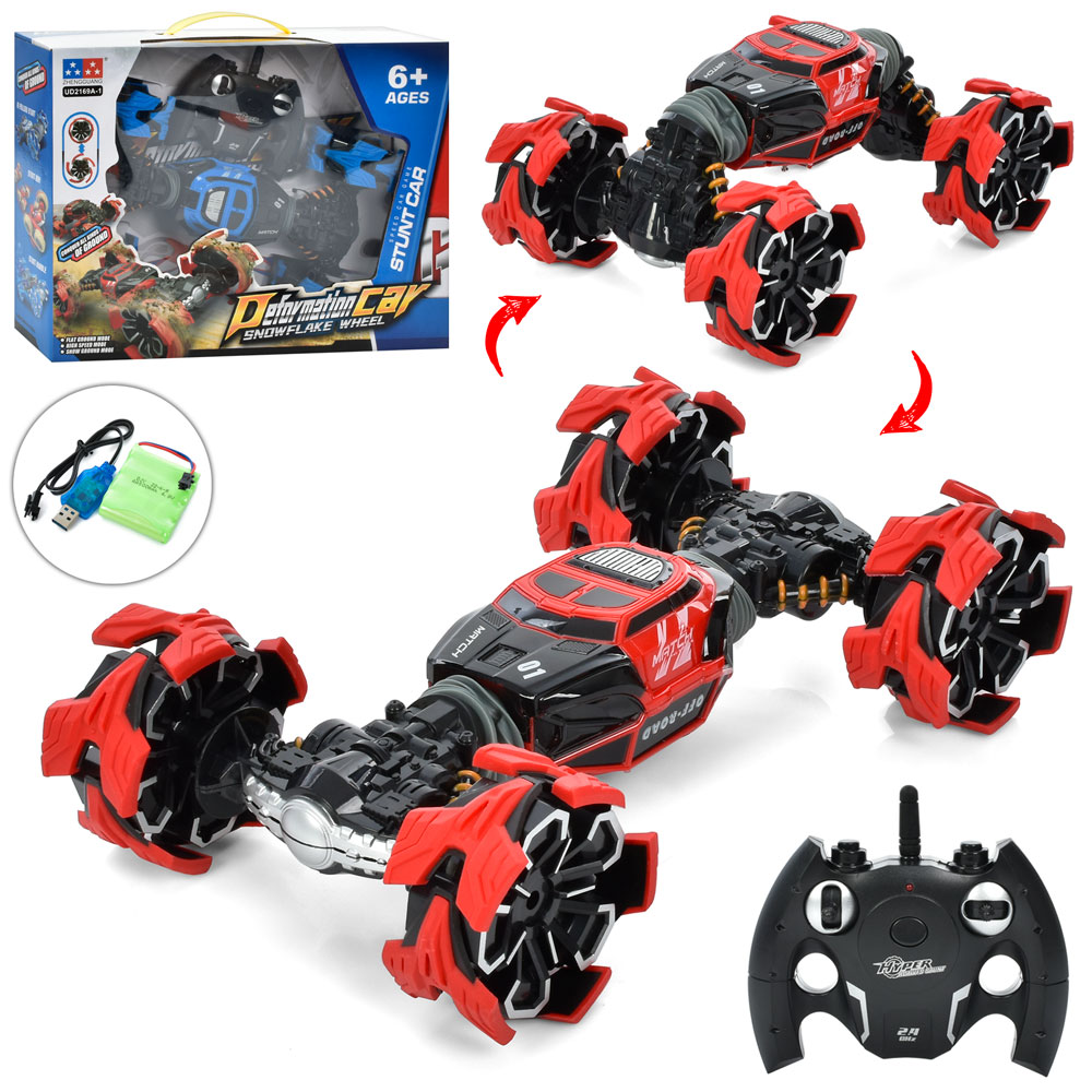 Машина UD2169A-1 радіокер., 2,4G, акум., USB, трюкова, змінює форму, 2 кольори, кор.,41-31-10 см.