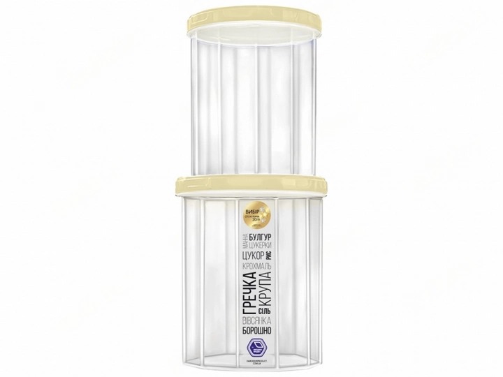 НАБІР ЄМН.ДЛЯ СИПУЧИХ ПРОДУКТІВ 1,0л.+1,5л. (кремова кришка) 85к арт