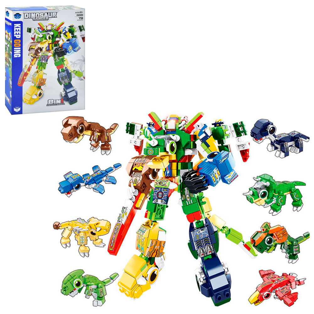 Конструктор BB011 8в1 (динозаври+робот), 791 дет., кор., 42-27-6,5 см.