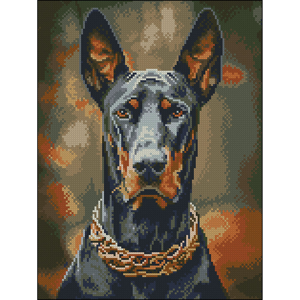 Алмазна картина Strateg Королівський доберман 30х40 (FZ3040-05)