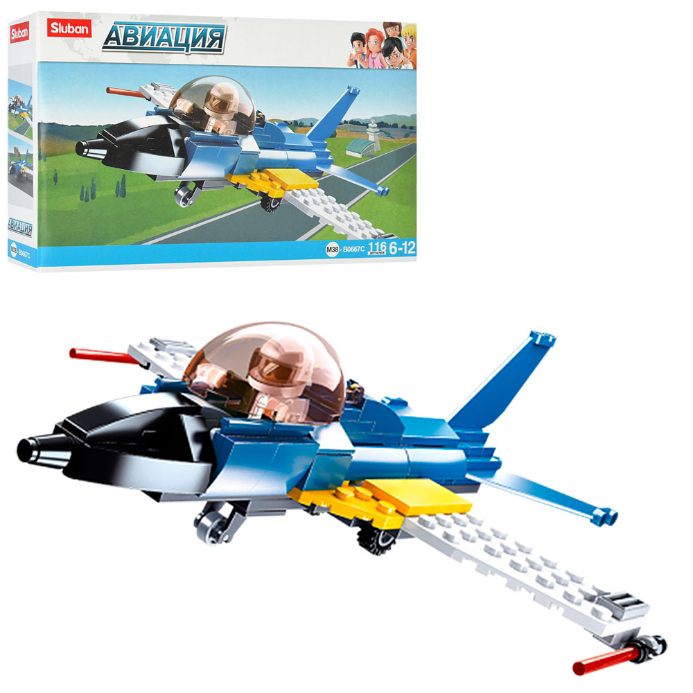 Конструктор SLUBAN M38-B0667C "Авіація": літак, фігурка, 116 дет.