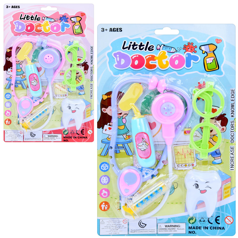 Набiр лiкаря 717-13 стетоскоп,окуляри,зуб,медичні інструменти,5 предметів,2кольори,лист,19,5-31,5-4с