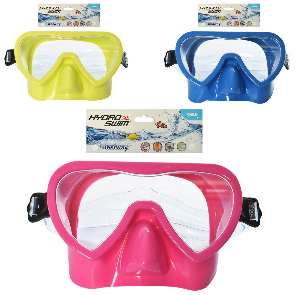 Маска для плавання BW 22057 регул. ремінець, 3 кольори, від 3 років.