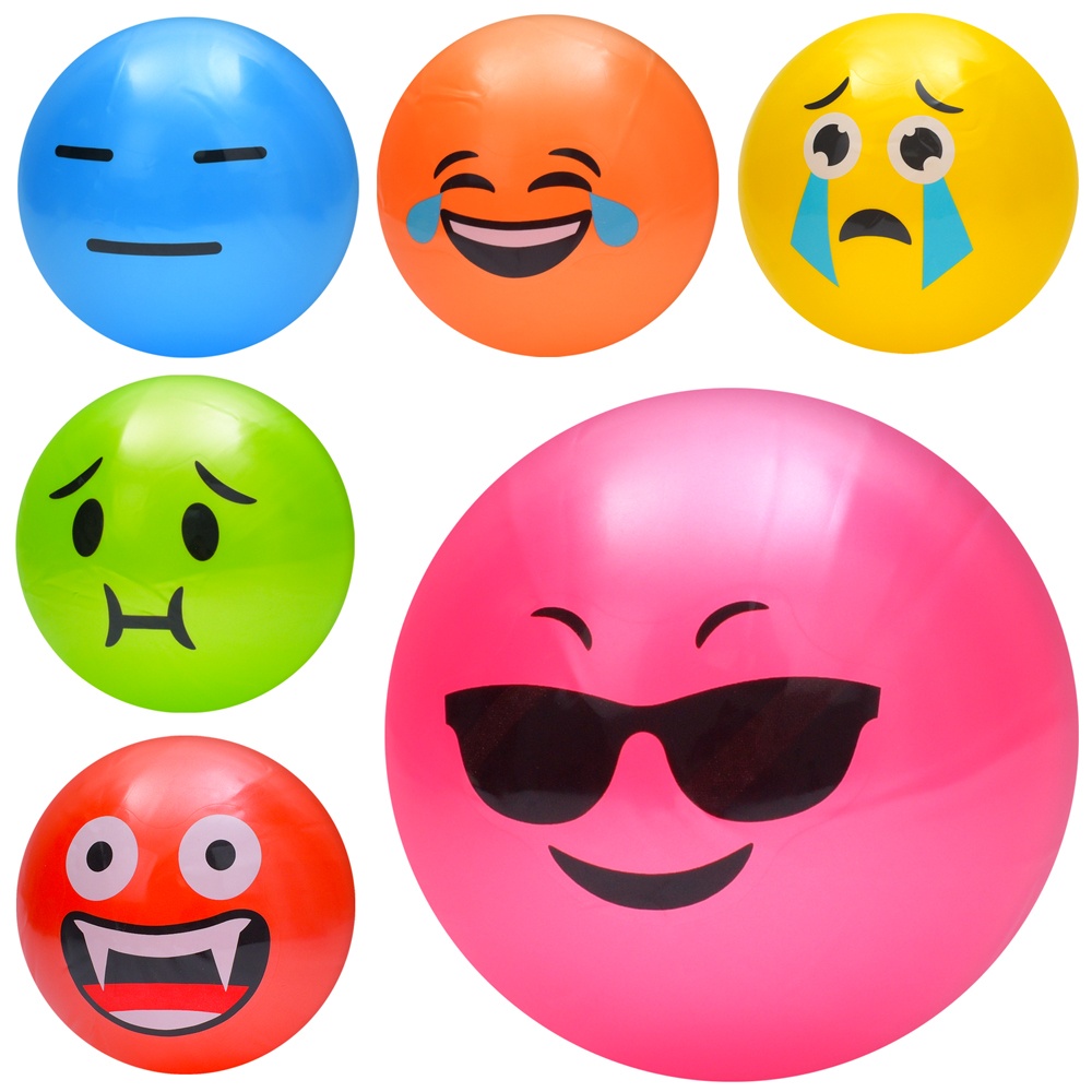 М'яч дитячий MS 3776 9 дюймів, 60г, 6 видів (смайл)/6 кольорів.