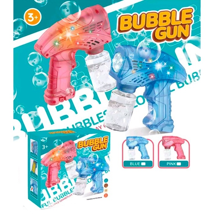 Мильні бульбашки 113 пістолет 14см,світ,запас7-4см2 кольори,на бат-ці в кор-ці,14,5-14,5-5,5см