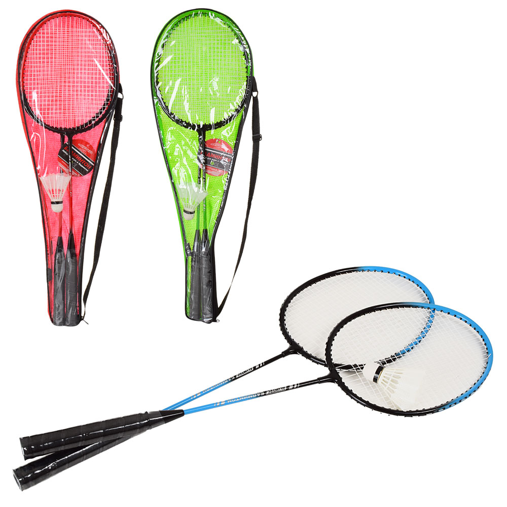 Бадмінтон залізний MS 0759-1  алюм., сталь, ракетки 2 шт., волан, 3 кольори, чохол, 67-21-3 см.
