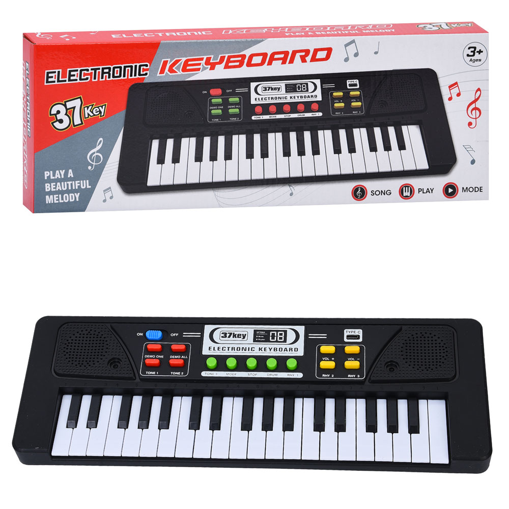 Синтезатор R742 37 клавіш, 35,5-12,5-4см, музика, регулятор гучності,3 тони,демо, бат. кор.