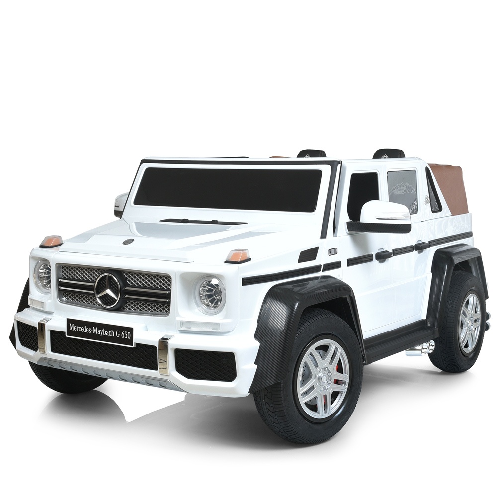 Джип M 6150AL-1(24V) 1*24V200W, 1*24V10AH, гумові колеса, BLUETOOTH, USB, шкіра, світло, білий.