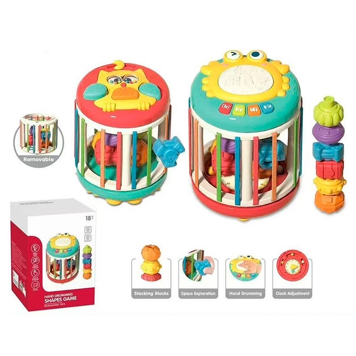 Гра YL521 циліндр, грані-резинки,годинник,фігурки 6шт.,барабан,піаніно,муз.,світло,бат.,кор.,14-19,5