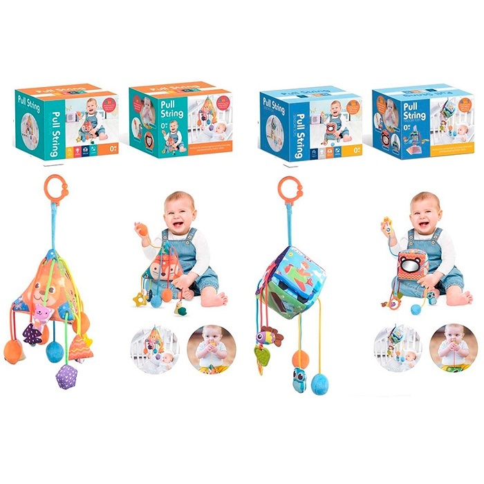 Підвіска м'яка 66558-66559 на ліжко/на коляску, дзеркало, пискавка, прорізувач,брязкальце,2види,кор.