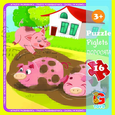 LA03 Пазли ТМ "G-Toys" із серії "Ферма", 16 ел.
