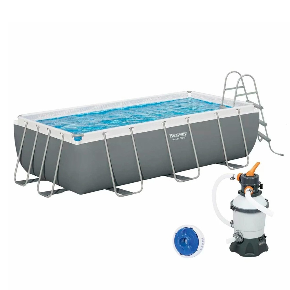 Басейн каркасний BW 56442 прямокутний, фільтр-насос, сходи, ремкомплект, кор., 404-201-100 см.