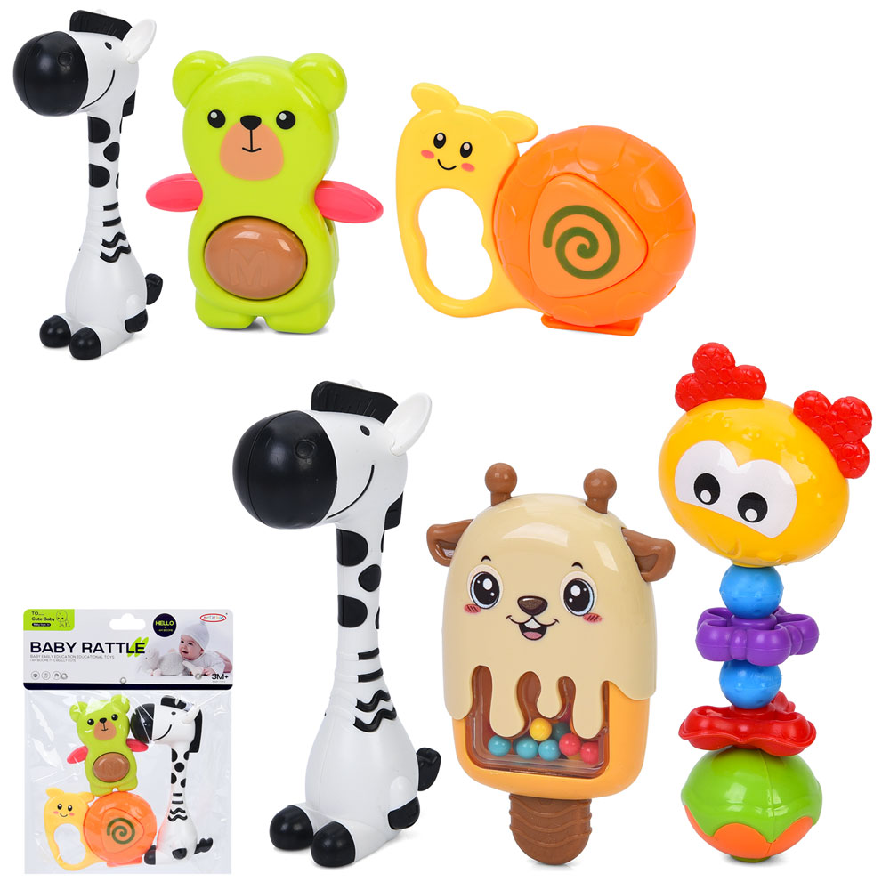 Брязкальце 8436-8436-6набір 3шт(тварини)від11см.до15см,текст.деті, рухл.у пак.19-23-4см