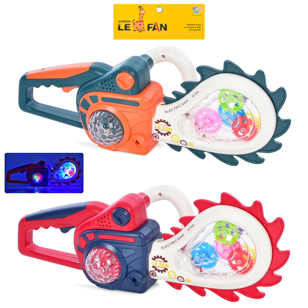 Бензопила 9709C шестерні, рухливі деталі, 2 кольори, муз., світло, бат., кул., 40-20-10 см.