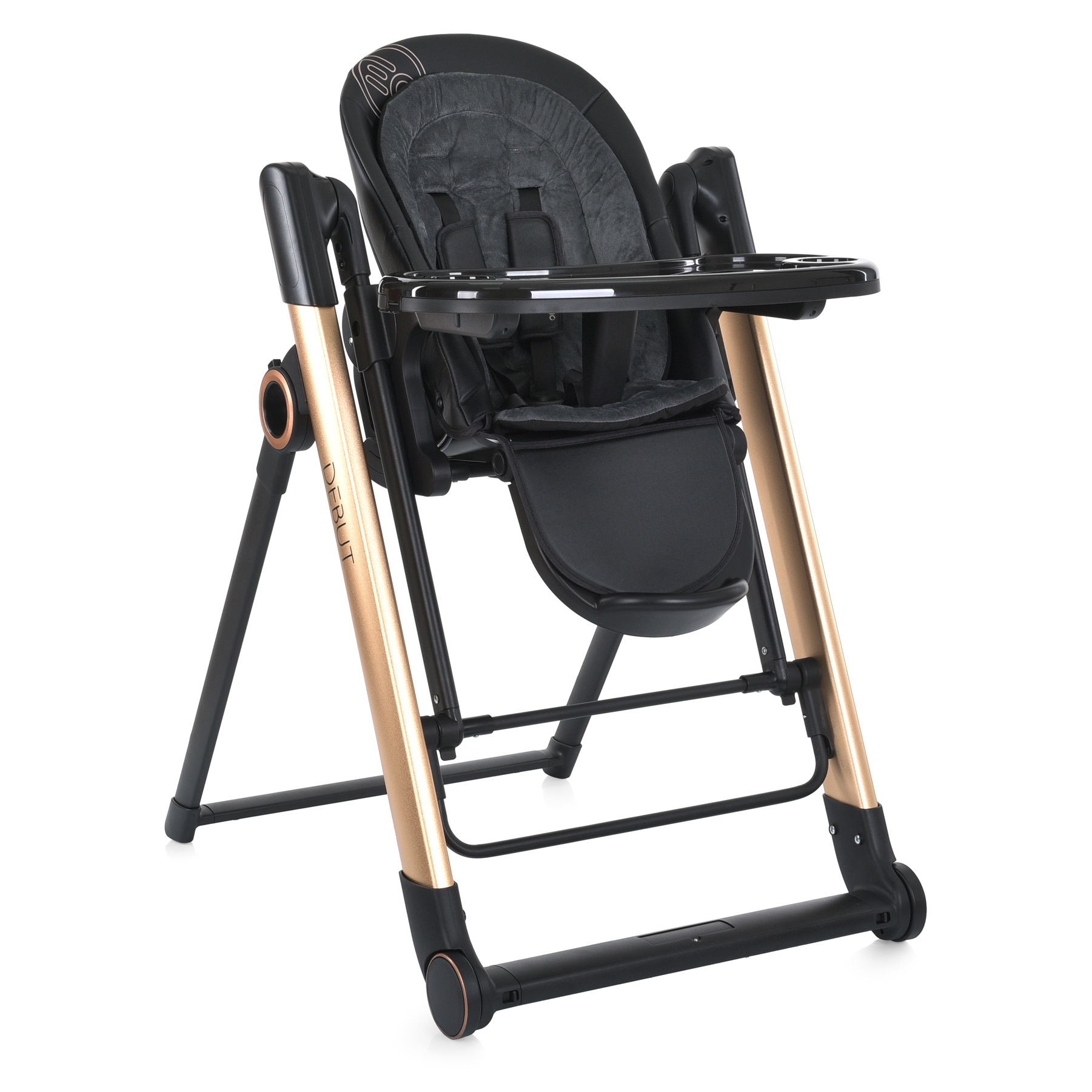 Стільчик-гойдалка ME 1102 DEBUT Posh Black радіокер.,ел.прив.,для годуван.,5- точ.рем.,тайм.,чорний