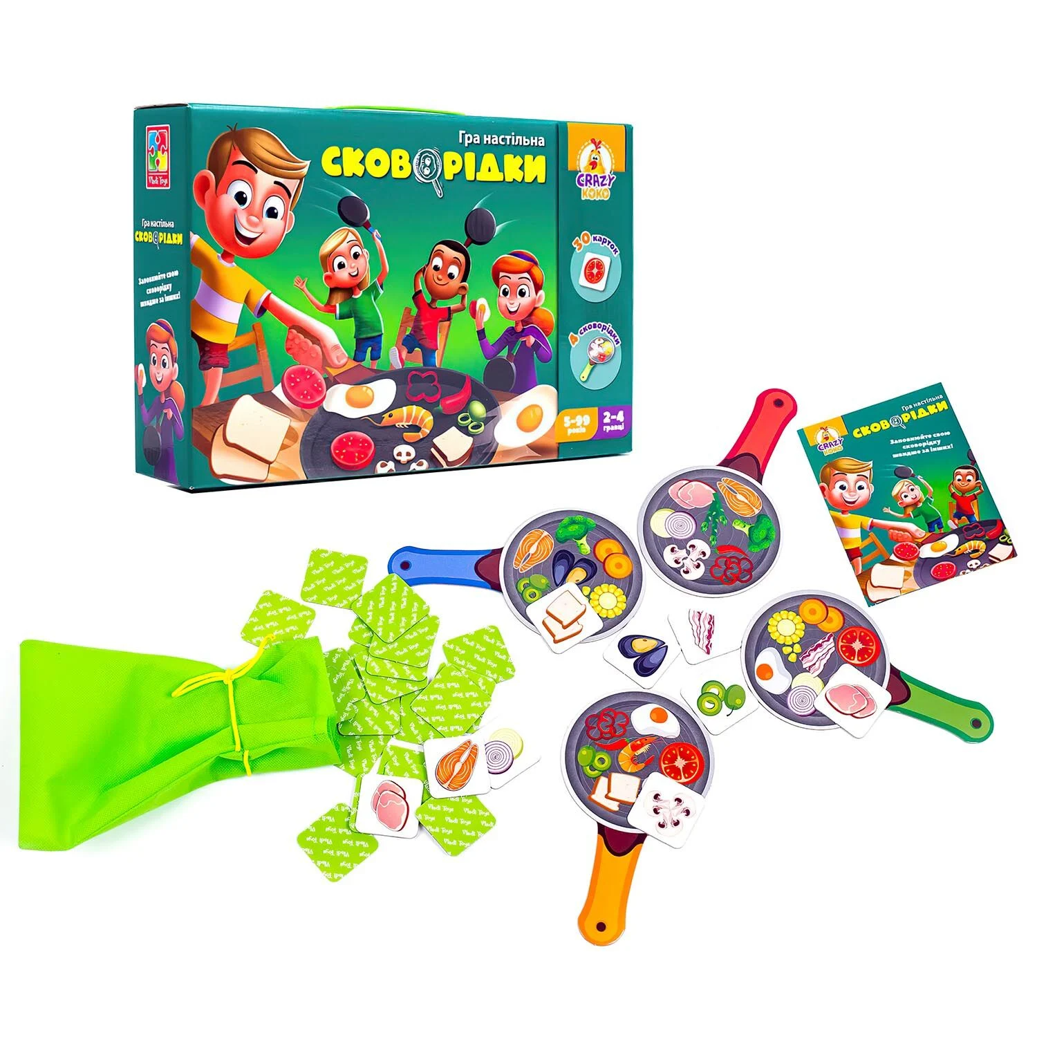 Гра на швидкість "Cковорідки" - VT2309-01 /укр/  (7) "Vladi Toys", 30 карточок, мішочок