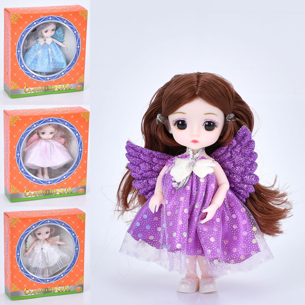 Лялька B184-7 фея, з крилами, шарнірна, 4 види, кор., 18,5-20-6 см.